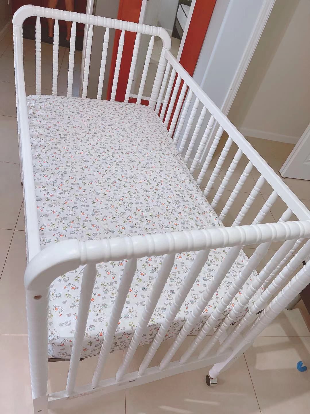 White baby bed
