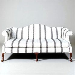 Pale Gray Thomasville Traditional Camelback Sofa
