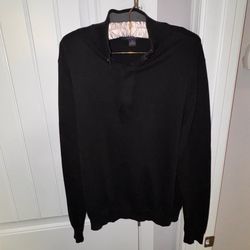 Brooks Brothers Black Silk Blend Mock Neck Sweater