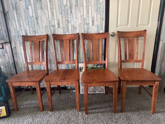 Set of 4 Solid Wood Dining Chairs