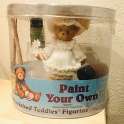 CHERISHED TEDDIE PAINT YOUR OWN LACEY WITH PAINTS/BRUSH
