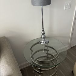 Glass Table And lamp