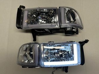 LA Zona Auto Parts 1994 to 2002 Dodge Ram DRl Headlights Luces Micas Calaveras Faros Focos LED lid