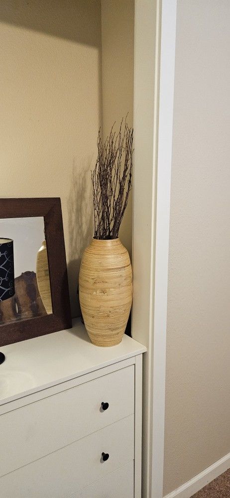 MIRROR. &  BAMBOO. VASE