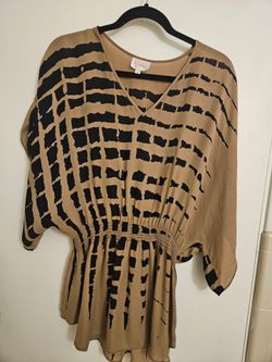 Parker Tan and Black Print Top
