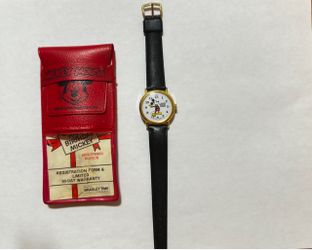 Mickey Mouse Registered Edition Swiss Watch 1978 Vintage Bradley Happy Birthday