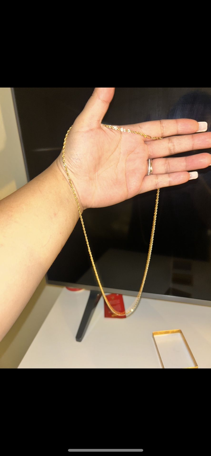 14k Chain And Matching Rope Bracelet 