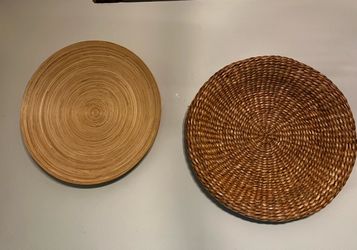 Large rattan plate and bamboo plate ( wall decor )