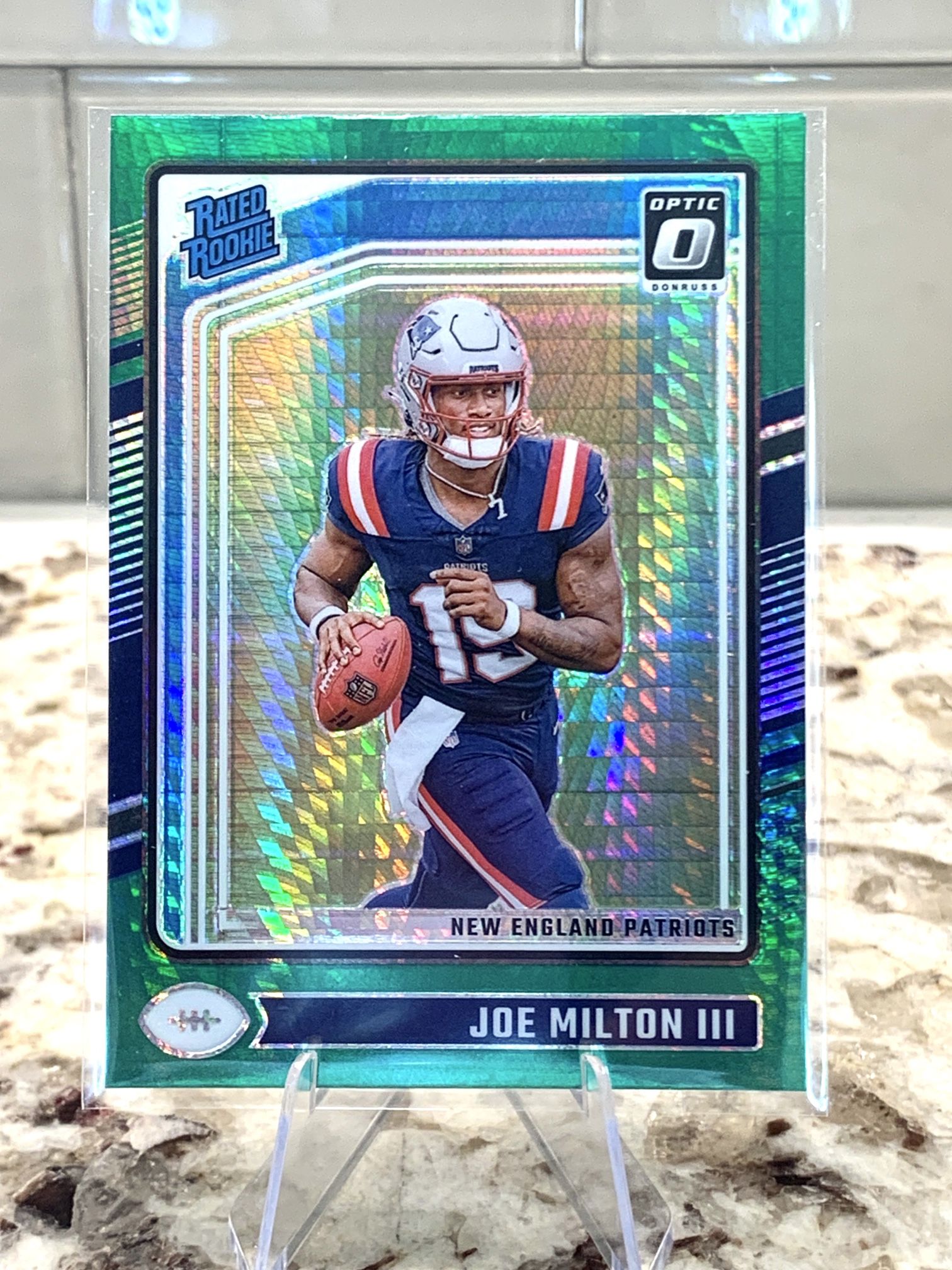 Joe Milton Green Hyper Rated Rookie 2024 Donruss Optic
