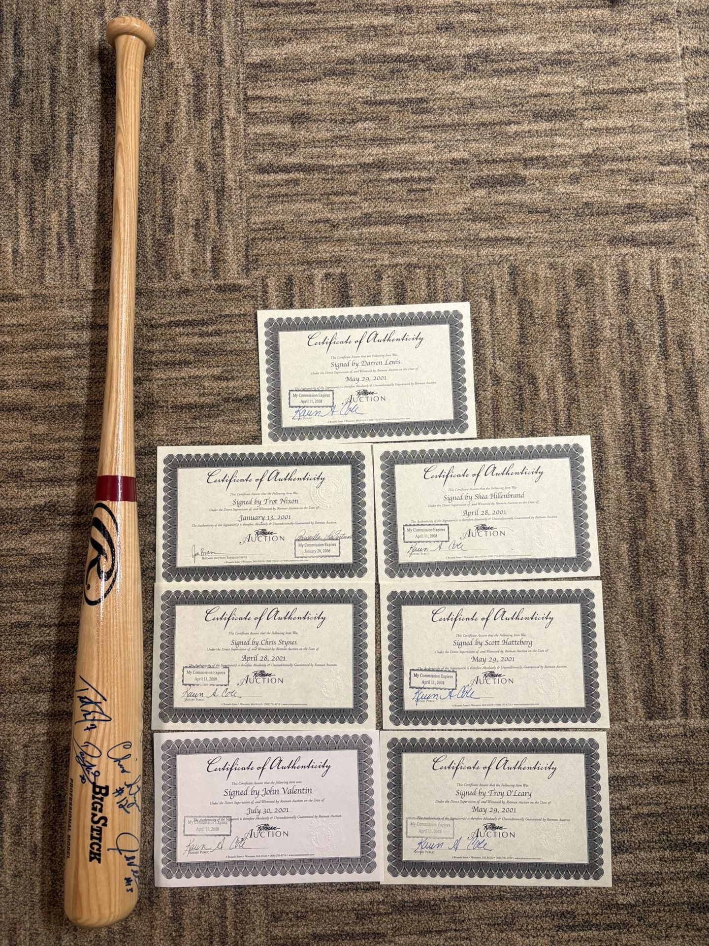 Red Sox Signed Autographed Bat