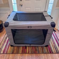 NEW 42" Soft Foldable Portable 3-Door Dog Crate - Pet Travel Kennel Carrier Playpen