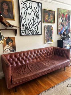 Modern Chesterfield Tuxedo Sofa