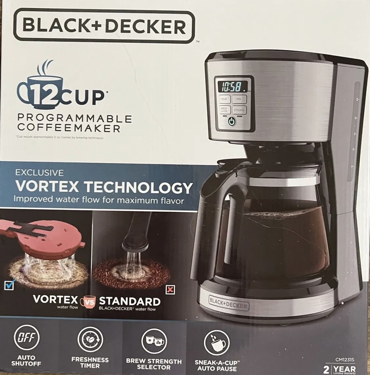 Coffee Maker Programmable, Black & Decker 12-Cup Exclusive VORTEX Technology