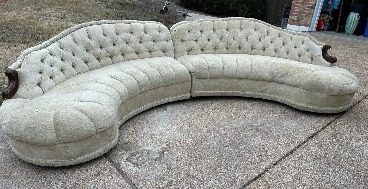 Mid Century Kidney Shaped Sectional Sofa Antique
