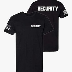 Black Security  T Shirt  Size Medium  (Set Of 2)