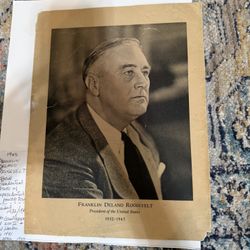 Franklin Delano Roosevelt, all included. Including Photo, 1933 Roosevelt Hat and political buttons