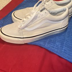 VANS Old Skool  Sneakers UltraCush Insoles Pop Marshmallow White Suede Color Mens Size 11