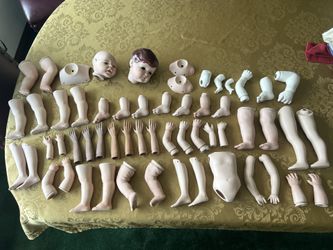 Ceramic doll parts lot