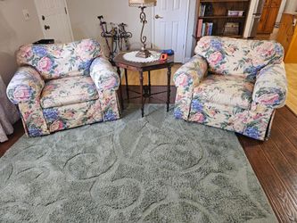 Ethan Allen 2 Floral Chairs