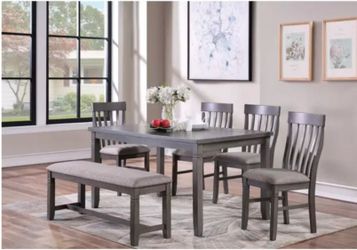 6 Piece Gray Dining Set