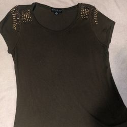 Forever 21 Size 2X Brown Studded Short Sleeve Top New Without Tags