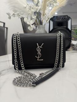 Saint Laurent Sunset Bag Black And Silver