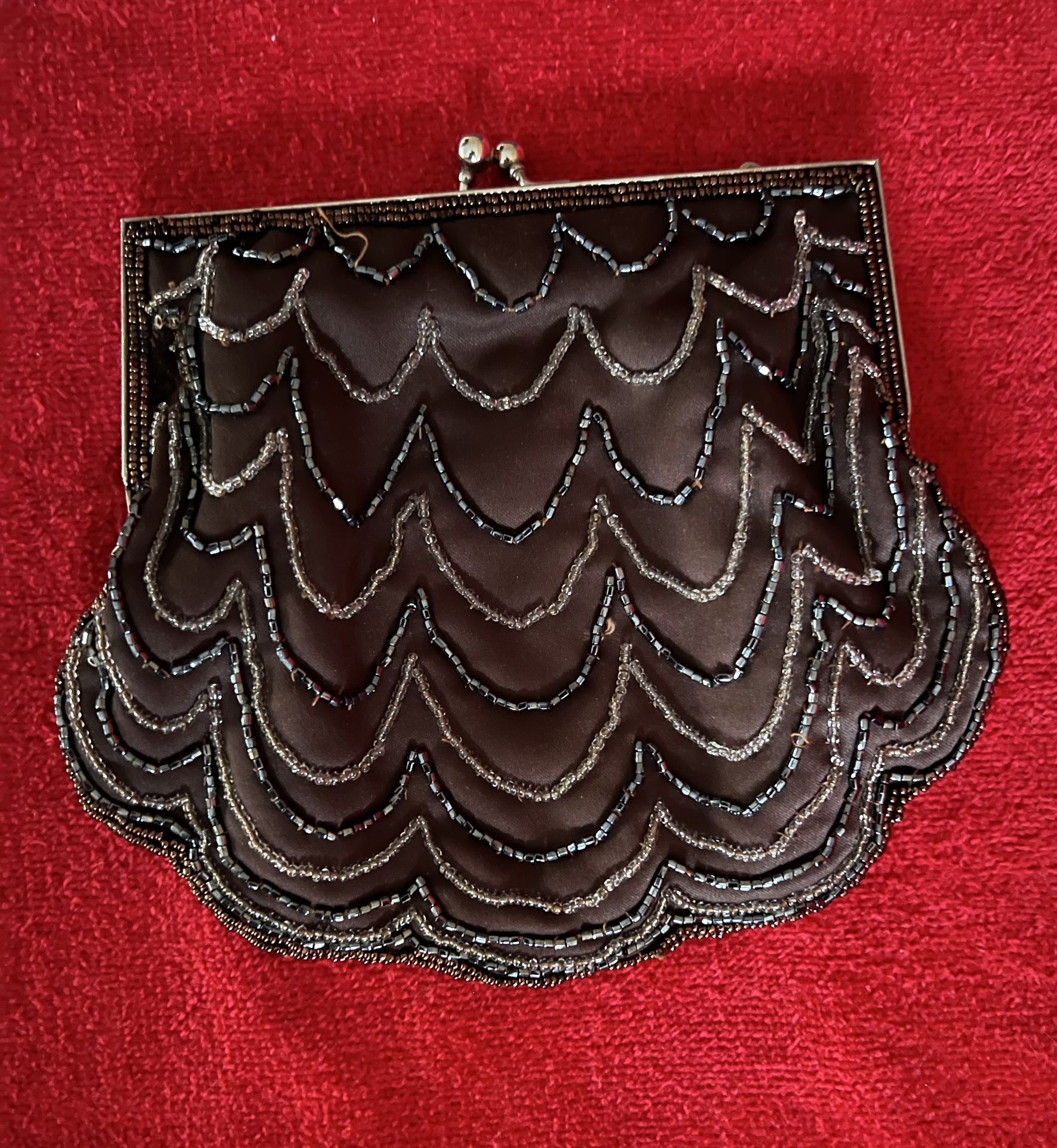 Vintage Beaded Copper Clutch W/Usable Strap