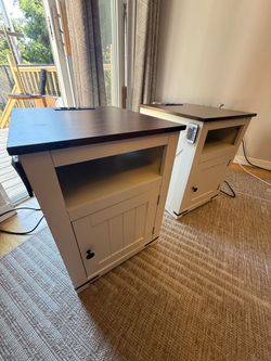 Pair bedroom side tables, farmhouse