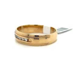 14kt Gold Mens Diamond Band 8 Diamonds Bead Edge Size 12 8.20grams 157124 1