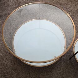 Coffee Table - Rose Gold And Glass