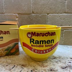 Maruchan Ceramic Ramen Bowl With Chopsticks 
