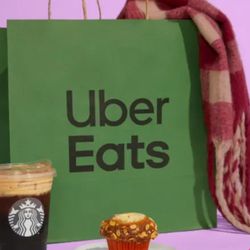 (1) Starbucks X Uber Eats Best Fall Ever Scarf Plaid Flannel, LE ~ NEW