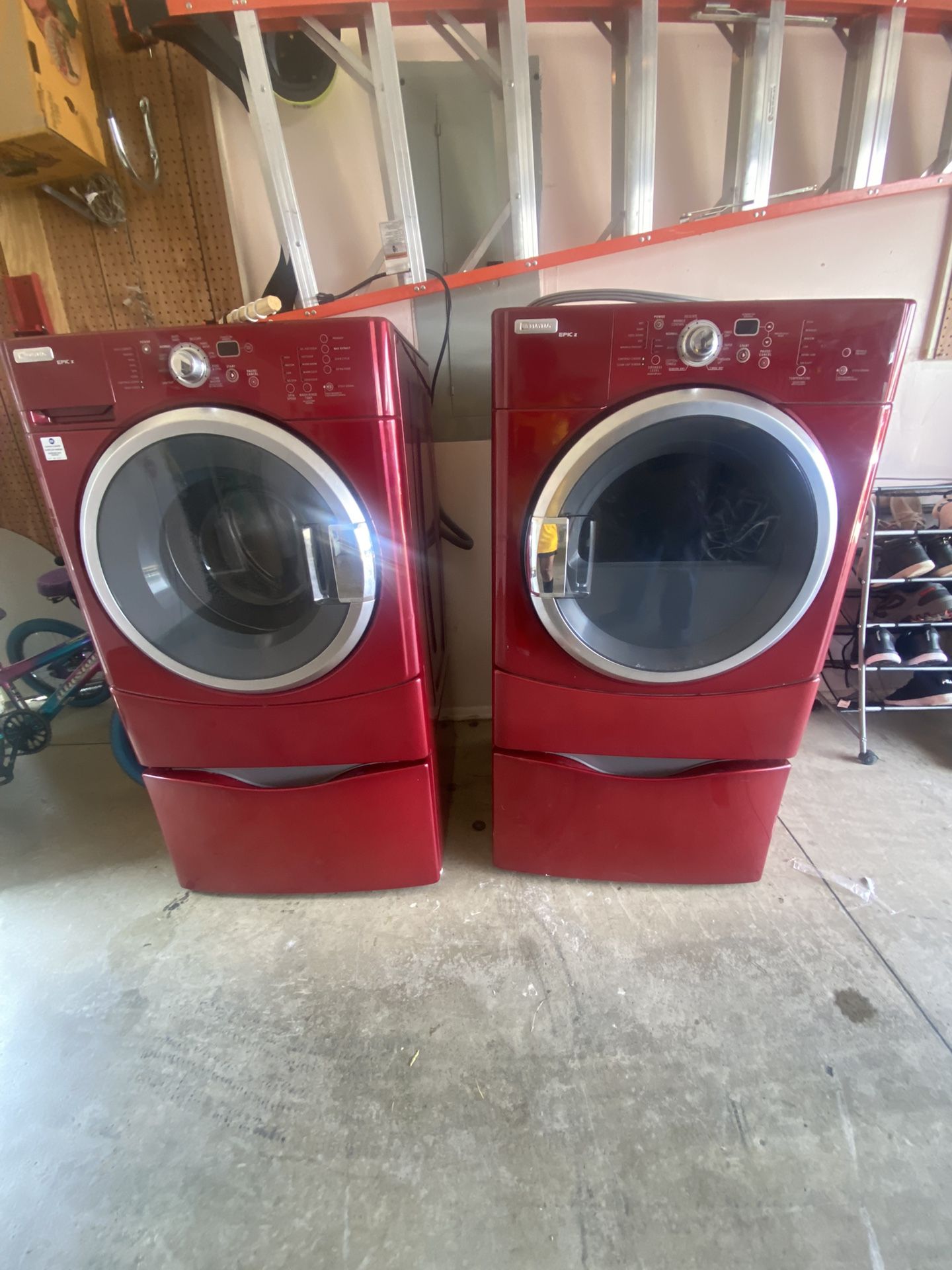 RED MAYTAG "Epic z" HighEfficiency Front Load Washer& Dryer for Sale