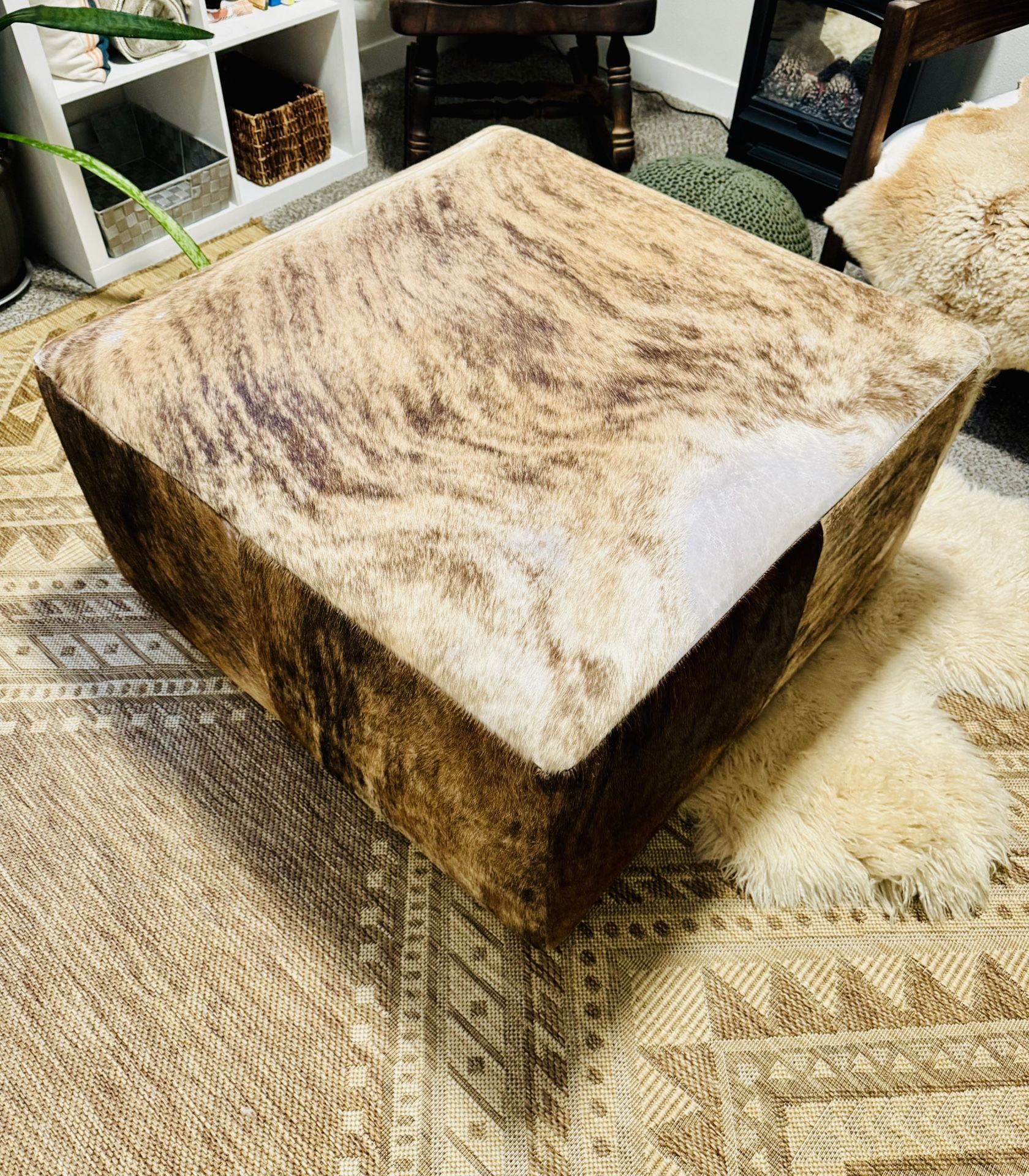 Cowhide Ottoman