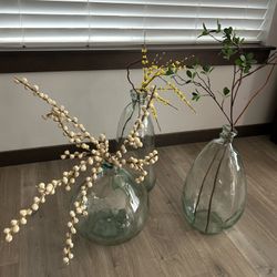 3 Decorative Glass Jars 