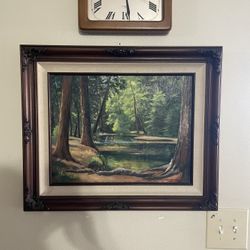 Forest Landscape Painting by Artist Barbara Schwarz from 1987