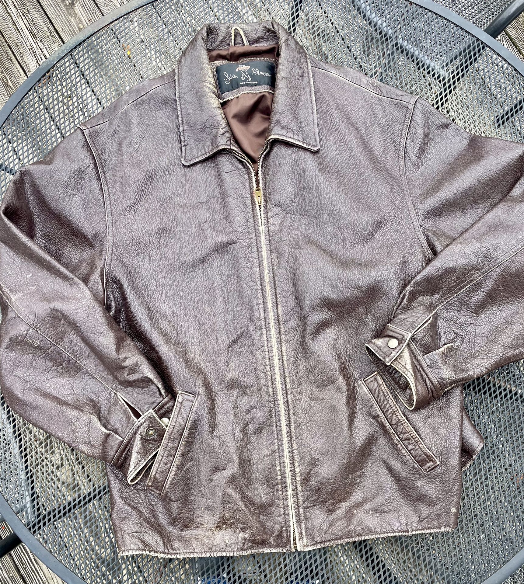 Vintage Leather Luis Alvear Jacket, SIZE: L