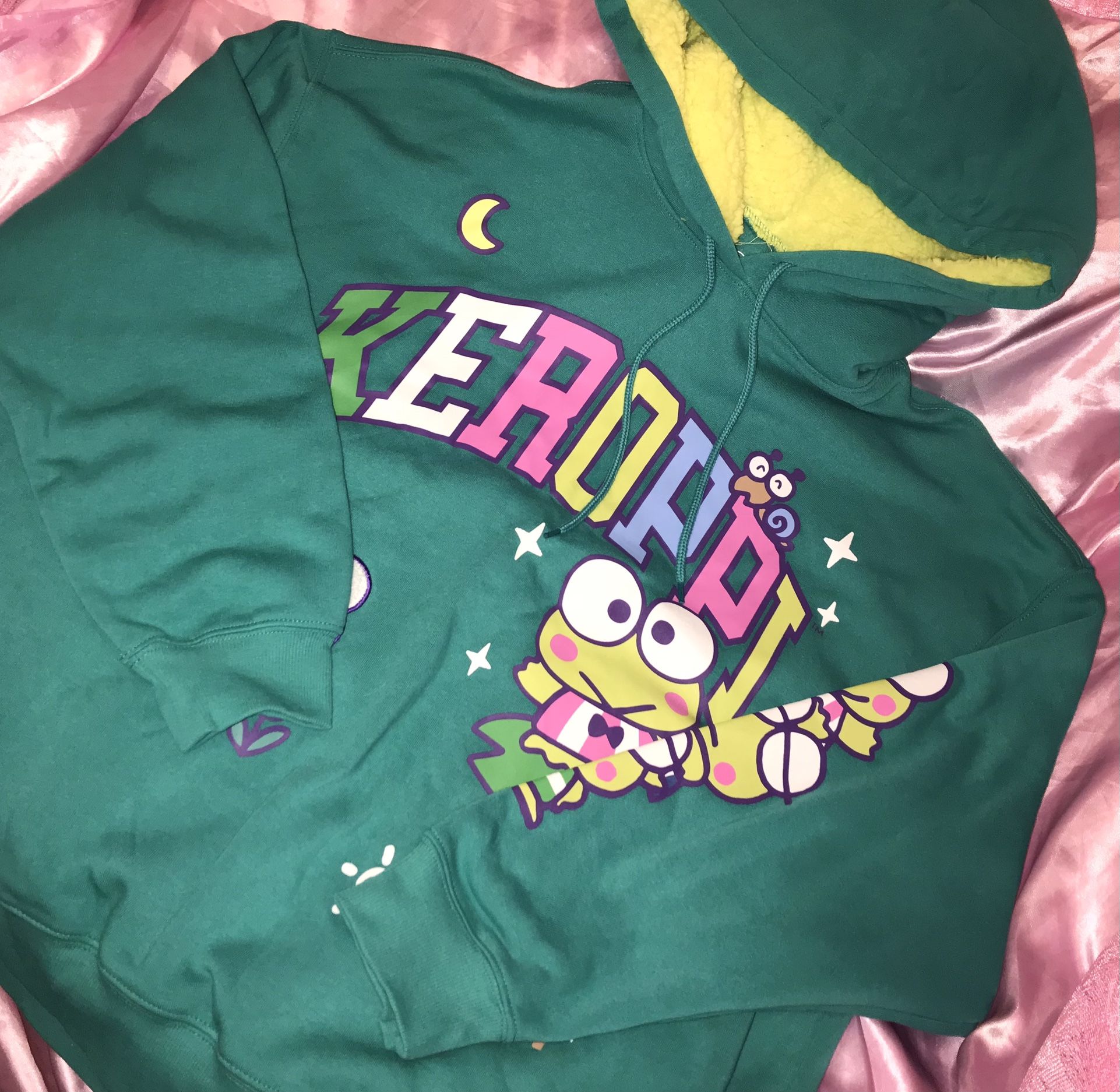 KEROPPI Green Kawaii Fleece Hoodie