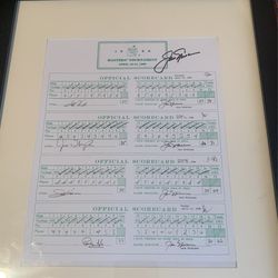 jack Nicklaus Autographed 1986 Masters Score Card
