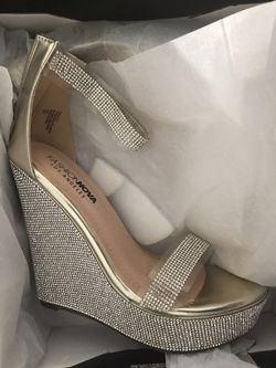 Gold Rhinestone Wedges