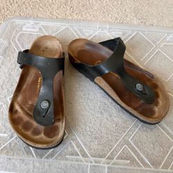 Birkenstock Gizeh Black Thong Sandals Size 37