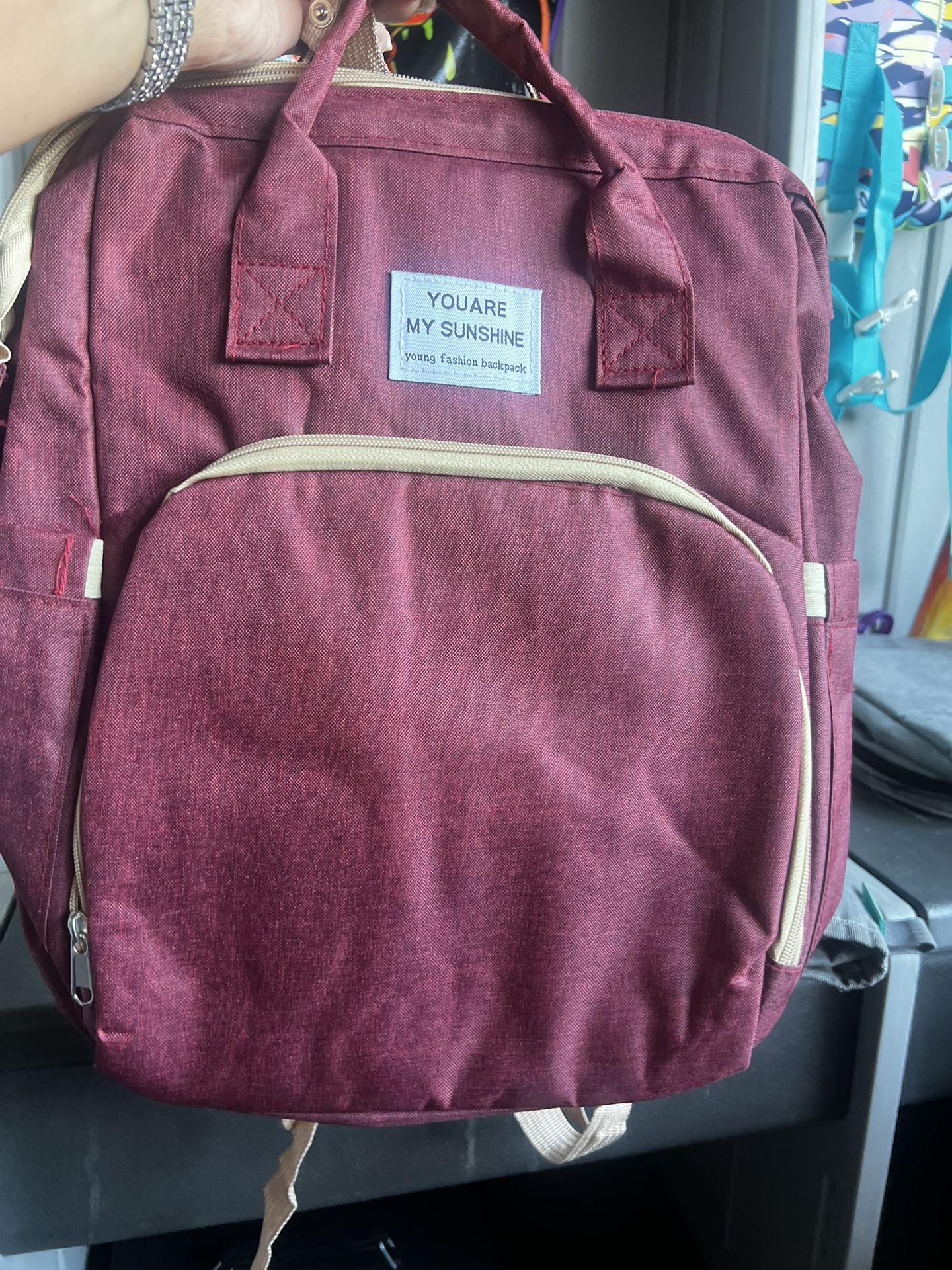 Baby Diaper Bag Turns Into Bassinet 