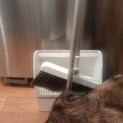 White Dustpan and Brush Set