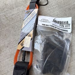 Surfboard Fins And Leash