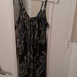Brown & Turquoise Summer Dress 