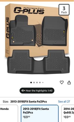 Hyundai Santa Fe Sport floor mats ‘13-‘18