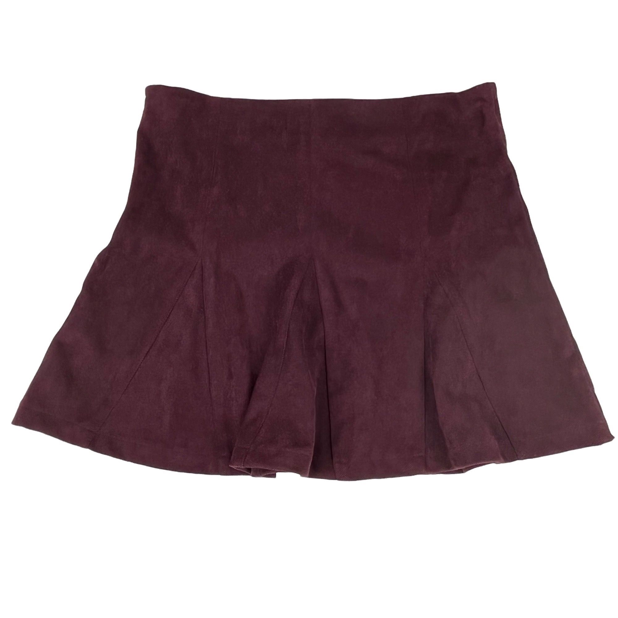 Mod On Trend Women's Skater Skirt Mini Size L Burgundy