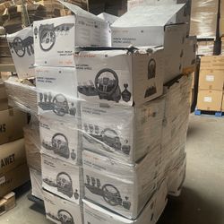 1 Pallet Of Used Sim Steering Wheel Racing Wheel 270/900 Degree Race Steering Wheel with 3-Pedals and Shifter for PC, Xbox,PS, Etc.