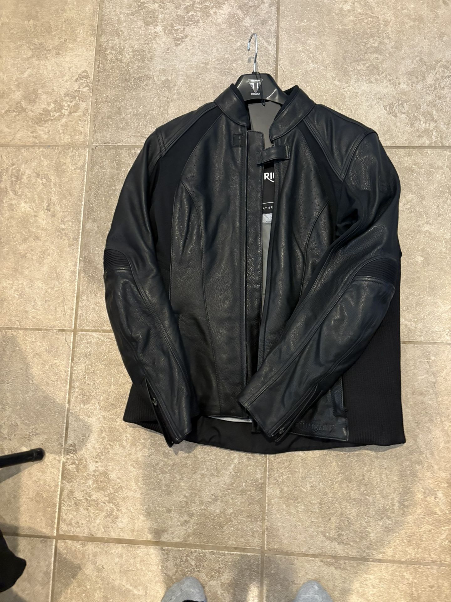 New Ladies Leather Triumph Motorcycle Jacket With Tags