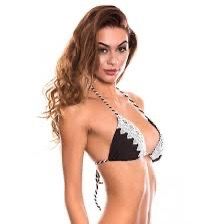 Size medium black and white bikini set